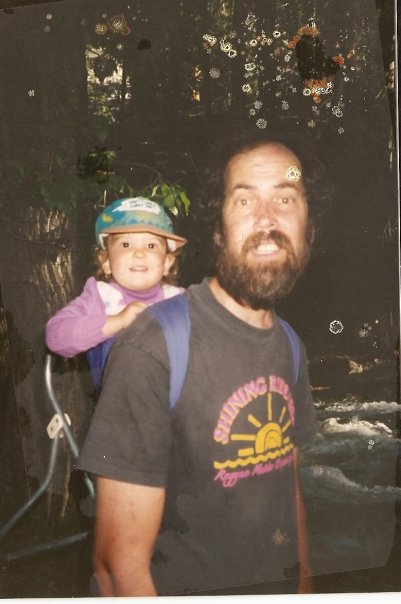 dad hiking with toddler